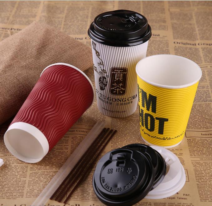 Eco Friendly Paper Drinking Cup , Custom Takeaway Coffee Cups Shape OEM