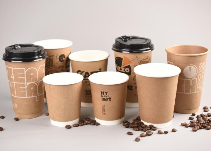 16oz Coffee Design Air-Pocket Insulation Double Walled Hot Paper Cups