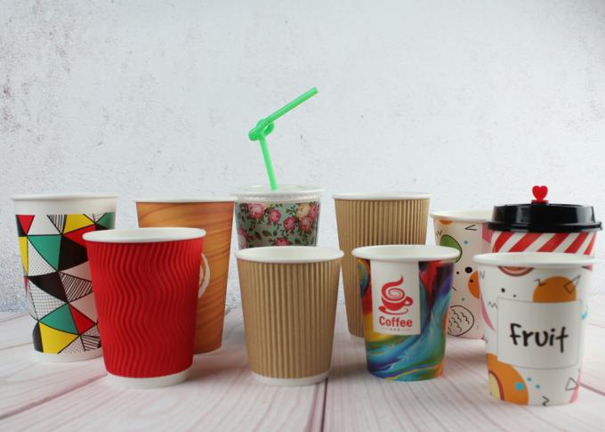 Double Wall Paper Drinking Cup Coffee Disposable Cups 290ml 420ml 480ml
