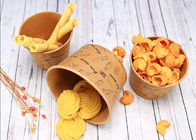 Takeaway Kraft Paper Soup Containers For Snack Bar Environmental Friendly Printing