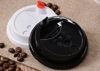Biodegradable Plastic Paper Cup Covers , Disposable Cup Lids Shapes Customized
