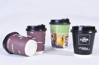 Biodegradable Custom Printed Disposable Coffee Cups With Plastic Cover