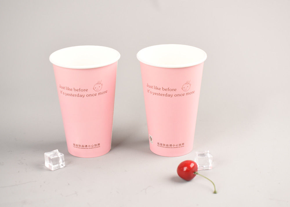 20oz 600ml Pink Cold Paper Cups Disposable Beverage Cups