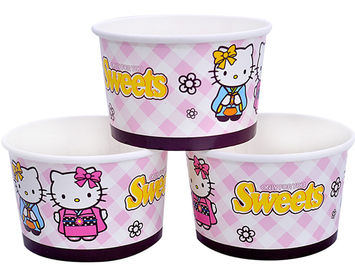 China 8oz 12oz Custom Printed Ice Cream Containers , Disposable Ice Cream Bowls factory