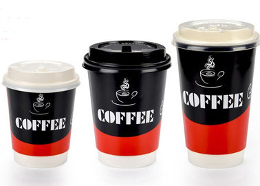 China Two Wall Paper Drinking Cup For Cafe Shop , Takeaway Coffee Cups With Lids factory