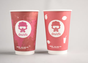 China Red Custom Printed Disposable Coffee Cups To Go For Office / Home factory