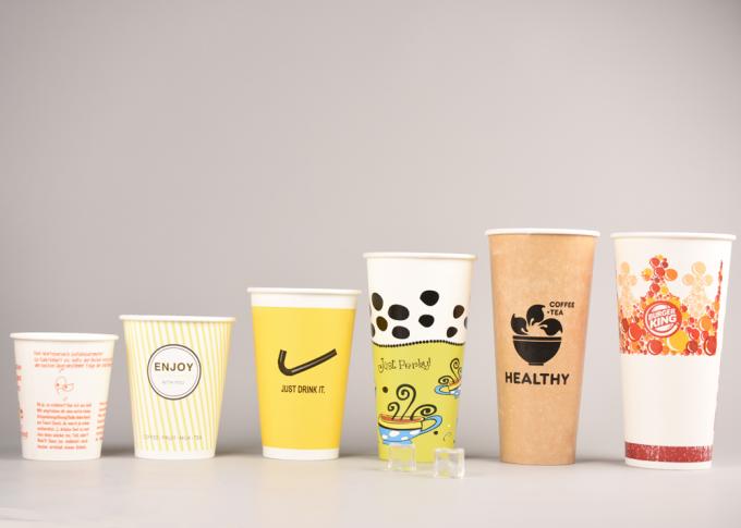 Brand Printing 20oz Cold Paper Cups / Disposable Smoothie Cups With Lids