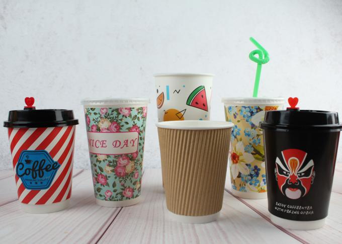 8oz 12oz 16oz Paper Drinking Cup Single Wall Paper Cups With Lids