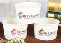 16oz Disposable Paper Ice Cream Cups With Lids Recyclable Logo Printed