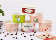 Branded Paper Cups For Ice Cream Logo Printing With Cover And Spoon