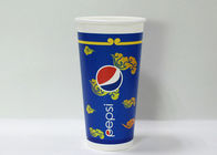 Takeaway Disposable Cold Paper Cups For Juice / Coco Cola Polystyrene Cups With Lids