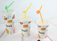 China Fruit Juice Cold Cups / Cold Orange Paper Cups / Colourful Cold Cups 1oz 2oz 5oz company