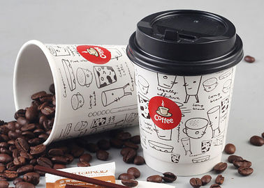 China 8oz 12oz 16oz Double Wall Paper Cups With Lids For Hot Drinks , Eco Friendly factory