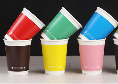 China Branded Paper Disposable Cups For Coffee / Tea / Milk , Coffee Takeaway Cups factory