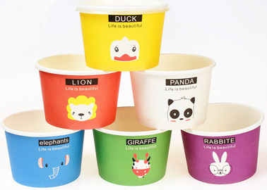 China Eco Friendly Custom Branded Ice Cream Cups Disposable With Spoons And Lids factory