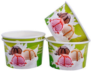 China Single Wall Frozen Yogurt Paper Cups , Paper Ice Cream Pint Containers factory
