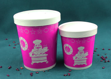 China Purple Paper Soup Cups , Insulated Disposable Soup Bowls With Logo Printing factory