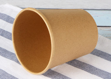 China Eco Friendly Paper Soup Cups With Lids , Brown Kraft Paper Soup Containers factory