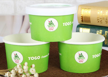 China Double PE Coated Disposable Ice Cream Cups With Lids , Paper Ice Cream Bowls factory