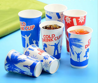 China Individual Party Club Cold Paper Cups / Disposable To Go Cups With Lids factory