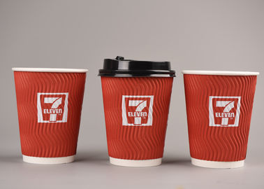 China 16oz Hot Ripple Paper Cups / Food Grade Biodegradable Coffee Cups factory