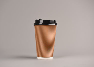 China Food Grade Insulated Triple Wall Cups With Lids , FDA Approved Paper factory